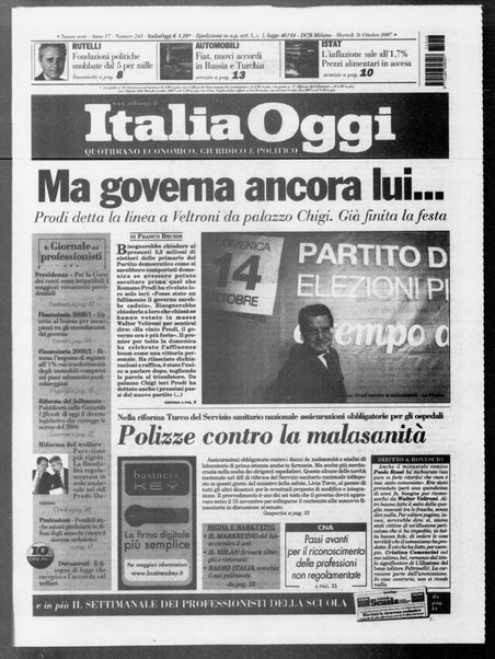 Italia oggi : quotidiano di economia finanza e politica